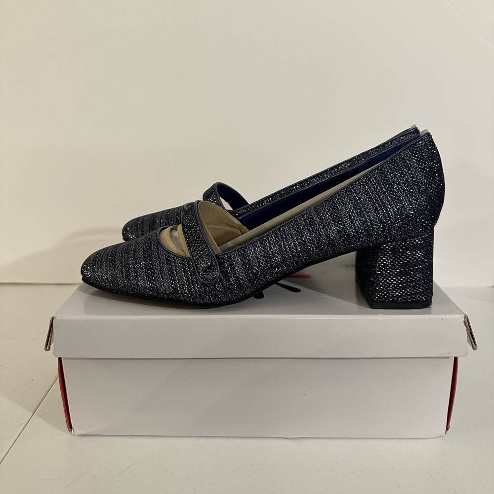 Issac Mizrahi Live Shoes - Scarlet Mary Janes Navy & Silver Size 11 Medium